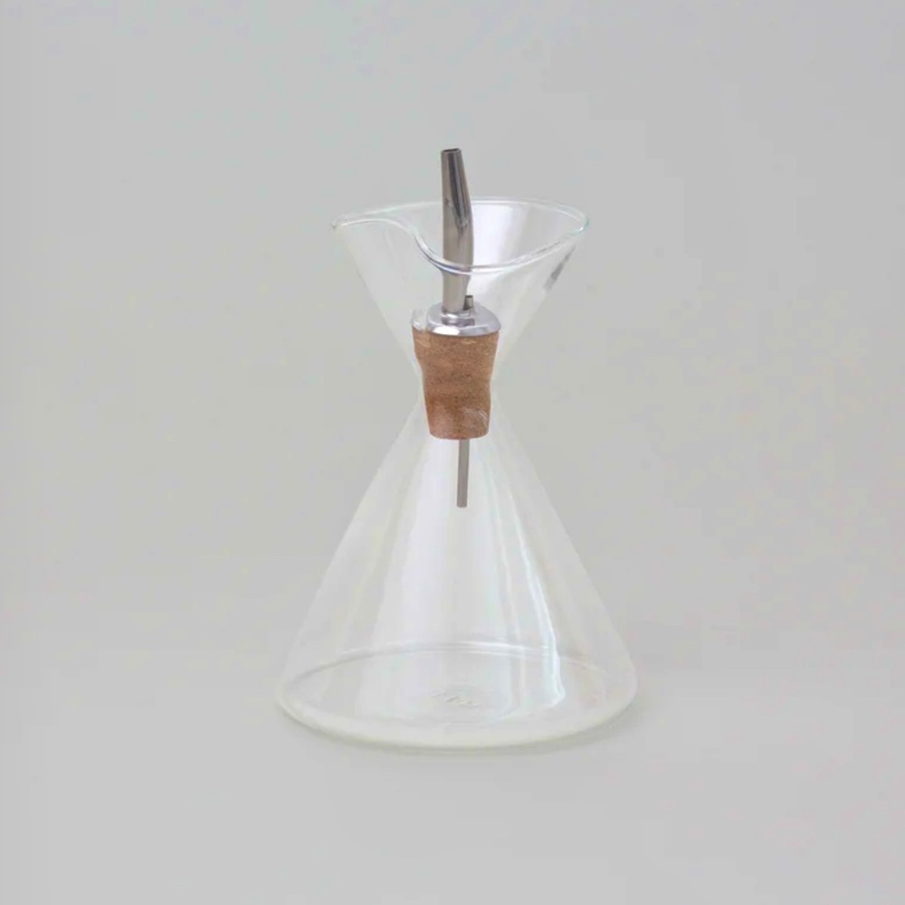 SIN Fauna Glass Oil Cruet  11 oz  Hand Blown Glass 5.83" x 4.33" Dia Base NIB